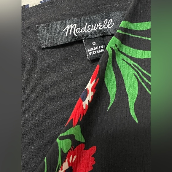Madewell Multi-Color Cami Floral Orchid Bouquet Wrap Midi High-Low Dress Size 0 - Picture 9 of 10